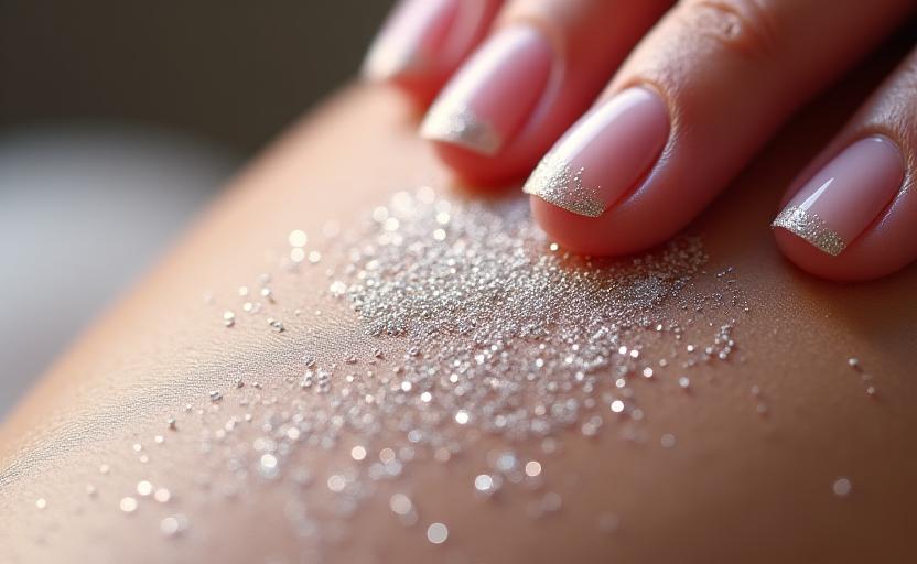 Exfoliante con polvo de diamante utilizado en un tratamiento de spa de lujo